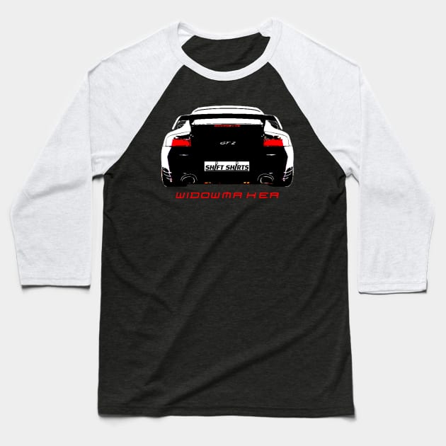 Shift Shirts Black Widow – Porsche 911 996 GT2 Inspired Unisex T-Shirt Baseball T-Shirt by ShiftShirts